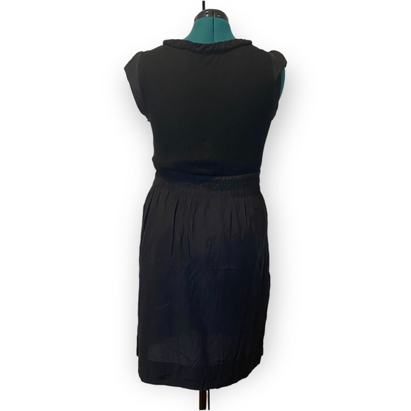 2for$35 Vintage Baia Black Midi Elastic Waist Buttoned Dress Size 8 - Picture 5 of 15